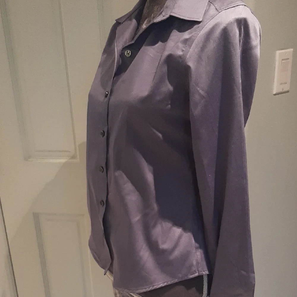 NWOT Banana🍌Republic SOFT Deep BLUE🗨NON-IRON FITTED🗨STRETCH Button Down SZ6P - Picture 4 of 9